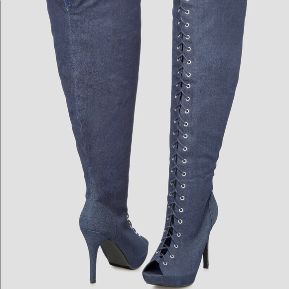 wide calf thigh high heels